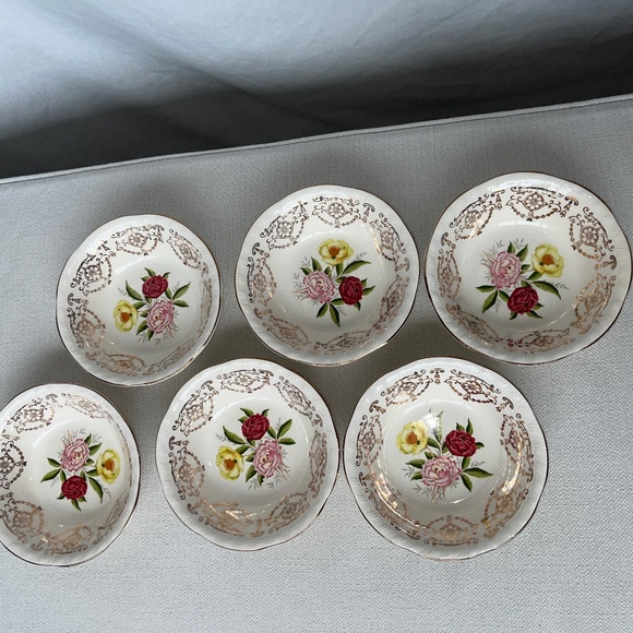 Alfred Meakin fruit bowl, 22K gold & flowers vintage small, desert, EUC. - Picture 14 of 15